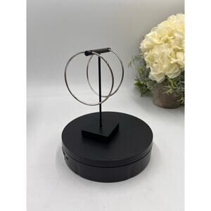 Sterling Silver Continuous Large Hoop Earrings 2.5”, 2mm, 7.5 grams